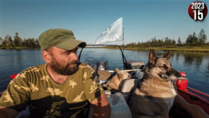 Спускаемся до другой стоянки ловить щуку и окуня. Жизнь в тайге на Полярном Урале. Рыбалка.15с